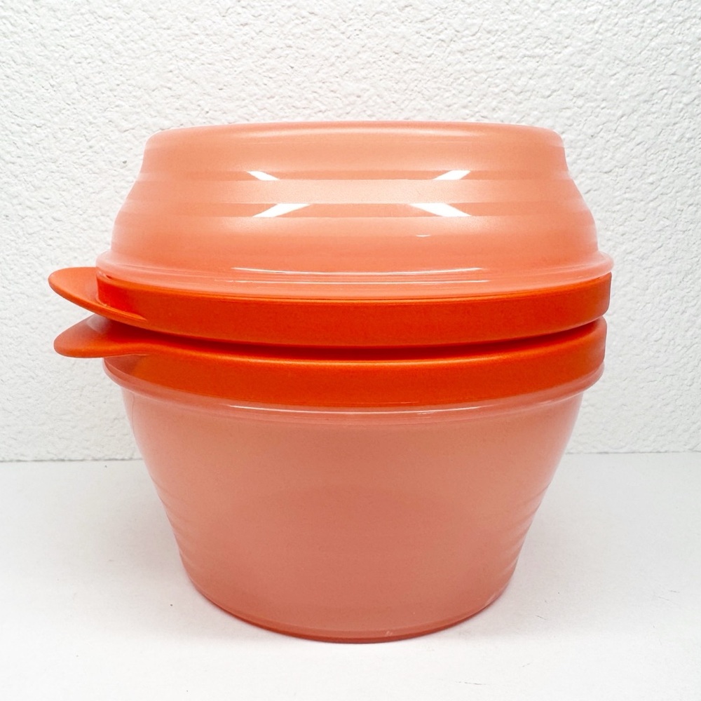 Tupperware Duo Bowl Set with Lids Orange